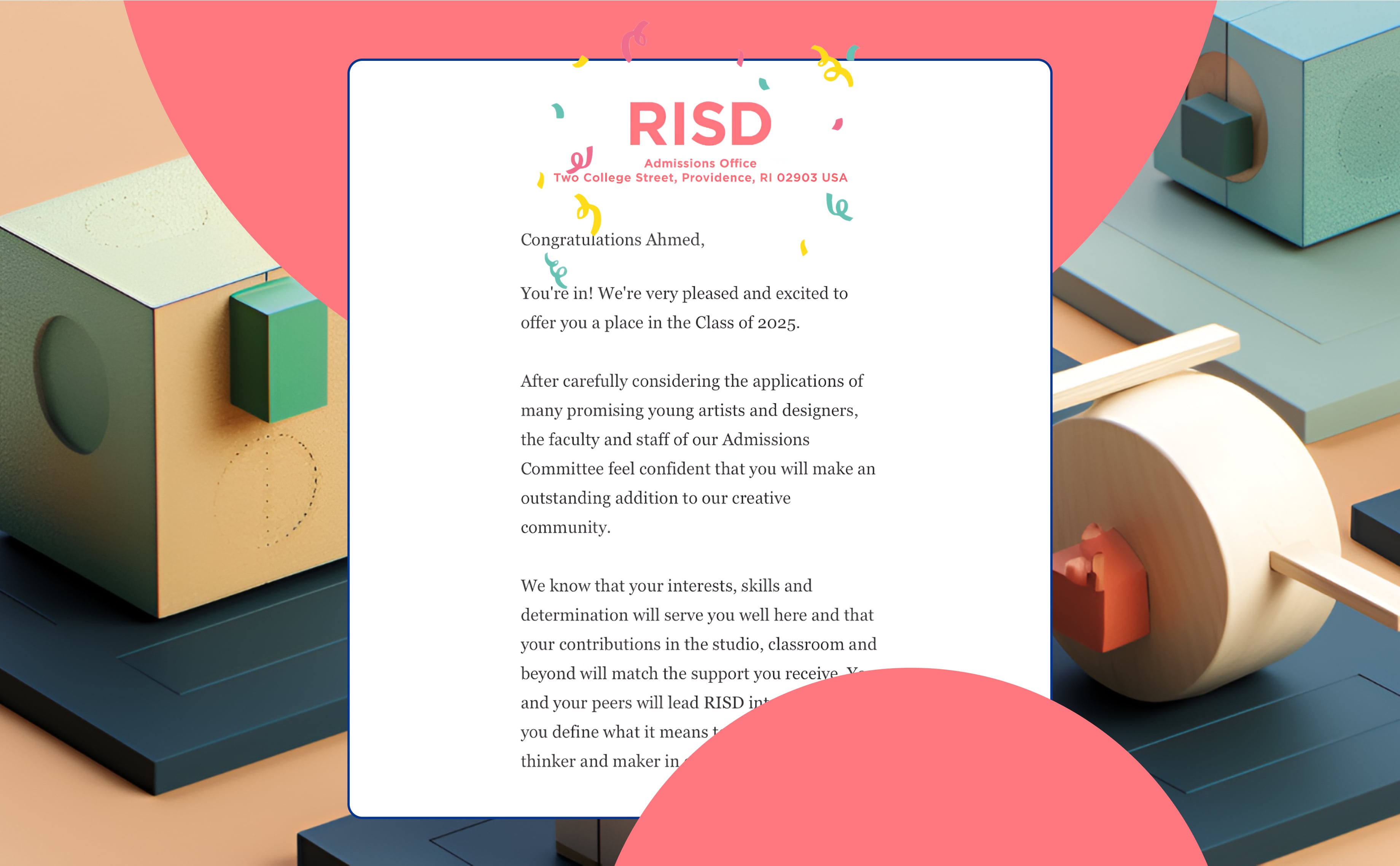 Story of getting into one of the best design schools in the USA